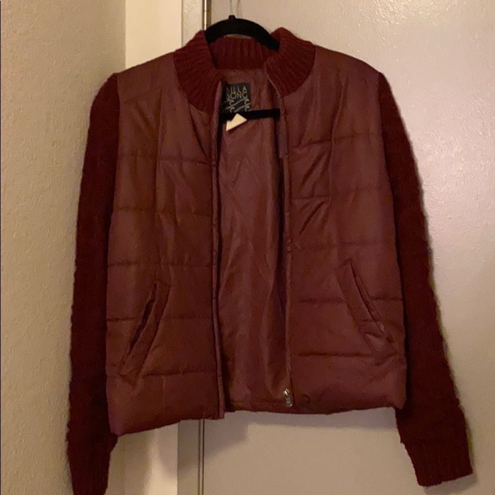 Billabong Puffer Jacket with Knit Sleeves